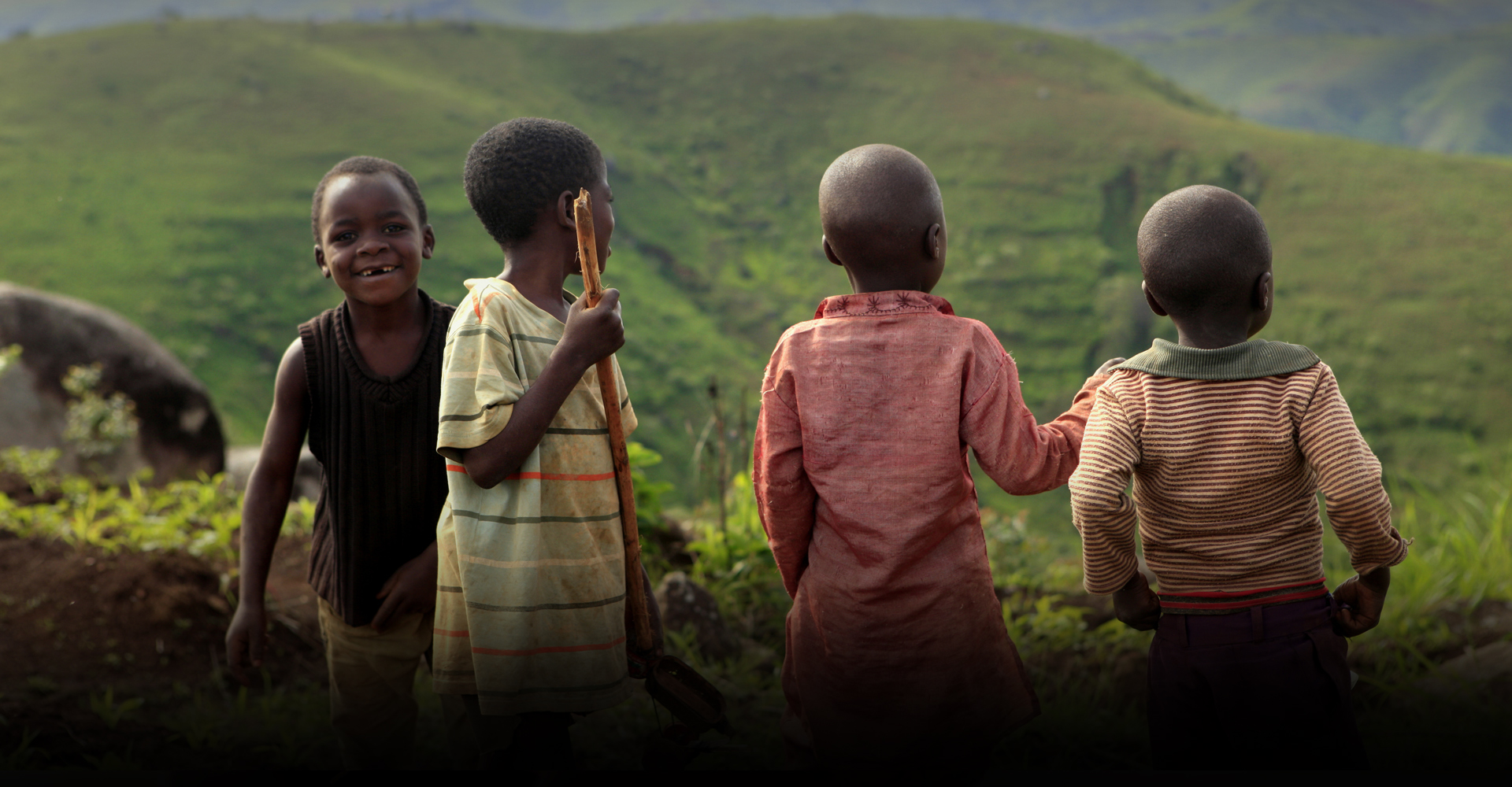 Local children on the set of The Milkmaid in Mambilla Plateau, Taraba State, Nigeria